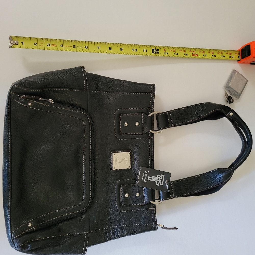 Tignanello Black Leather Satchel Type Purse